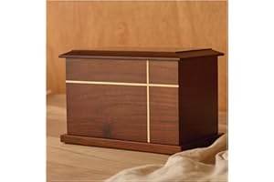 Aspen Studio AspenStudio Cross Walnut Wooden Urn for Cremation Human Ash Handcrafted Solid Wood Urn Up to 200lbs for Adult