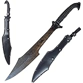 Claymeur Full Tang Carbon Steel Machete Sword with Sheath for Practice, Outdoor Use, Collection-27.6 Inch