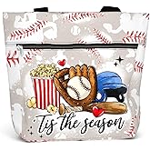 84hoods Waterproof Tote Bag with Pockets and Zipper for Work. Gift for Baseball Players and Lovers. Shoulder Bag for Women.