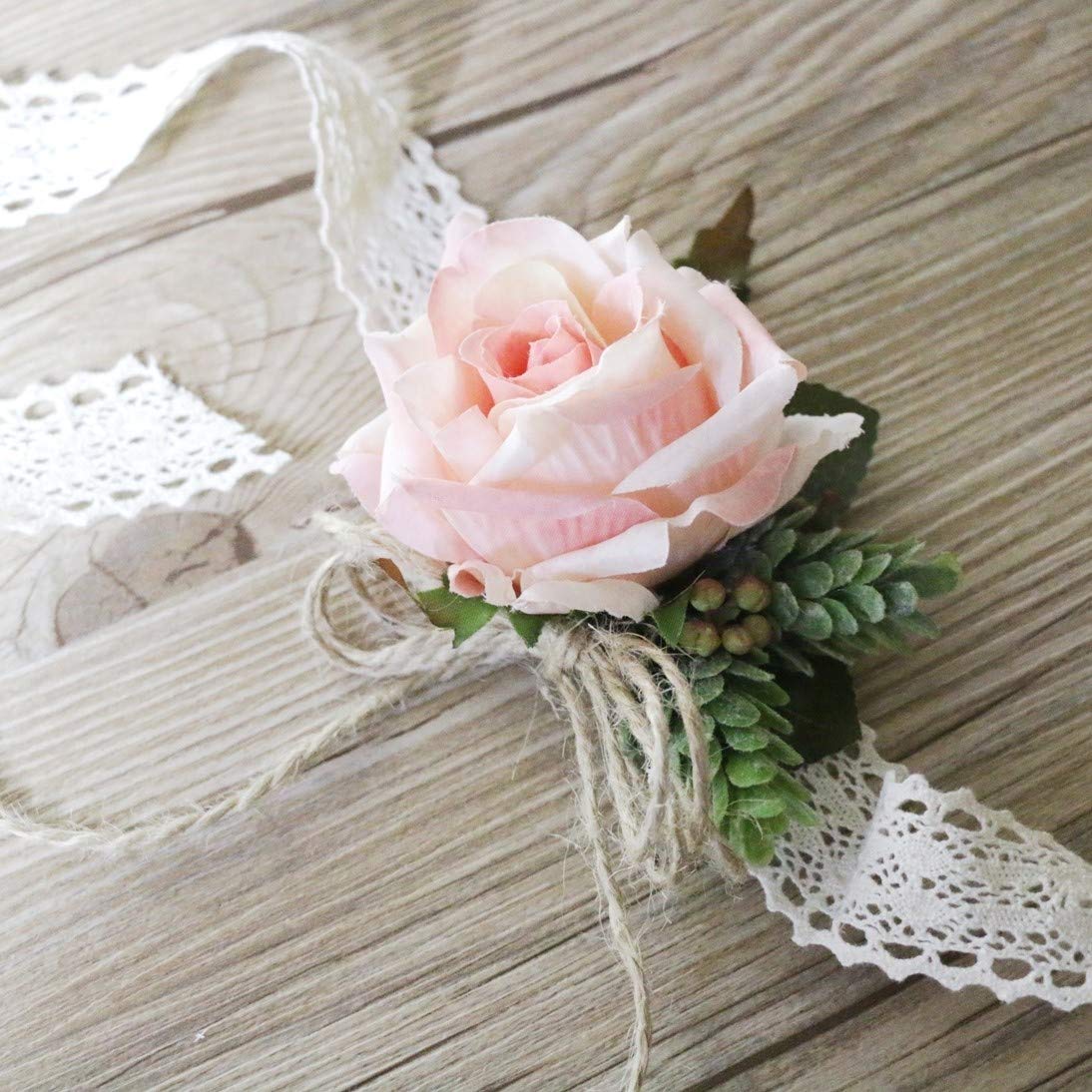Wedding corsage, blush pink rose wedding corsage