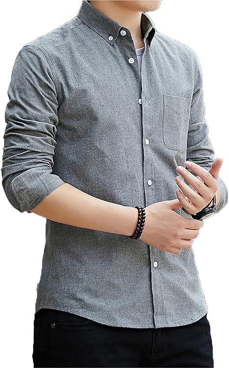 Amazon Flyshion シャツ メンズ 長袖 シャツジャケット オックスフォード シャツ カジュアル コットン ビジネス 無地 春 秋 冬 シャツ 通販