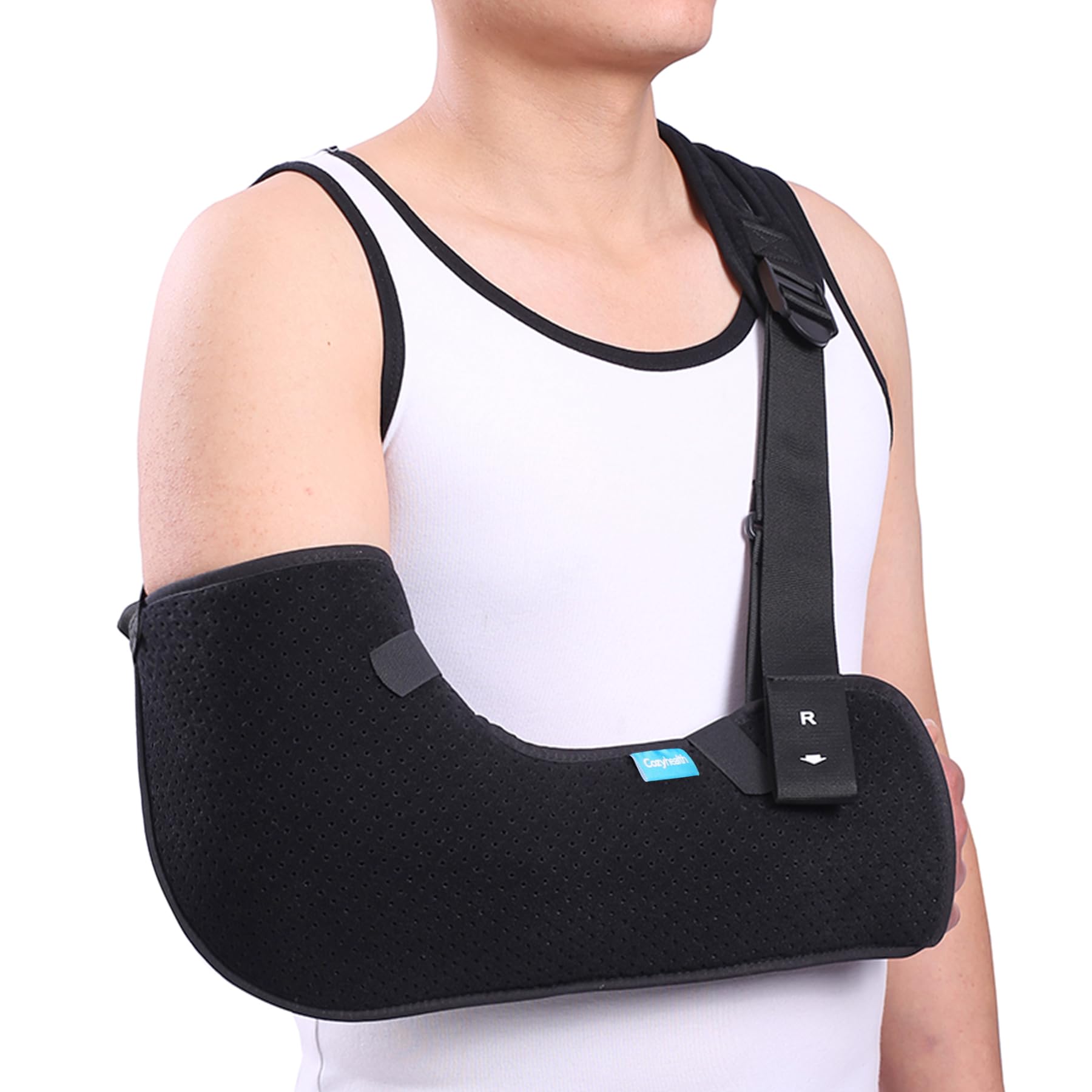 Photo 1 of Cozyhealth Arm Sling Shoulder Injury Immobilizer Rotator Cuff Support Brace for Sleeping, Comfortable Medical Sling Arm for Shoulder Injury, Left and Right Arm for Men and Women (Small)
