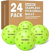 24 Pack Premium 40-Holes Outdoor Pickleball Balls, Seamless Roto-Molded Design & Durable, Meet USAPA Official Requirement, Durable Pickleballs, High Bounce True Flight, Pickleball Balls Outdoor
