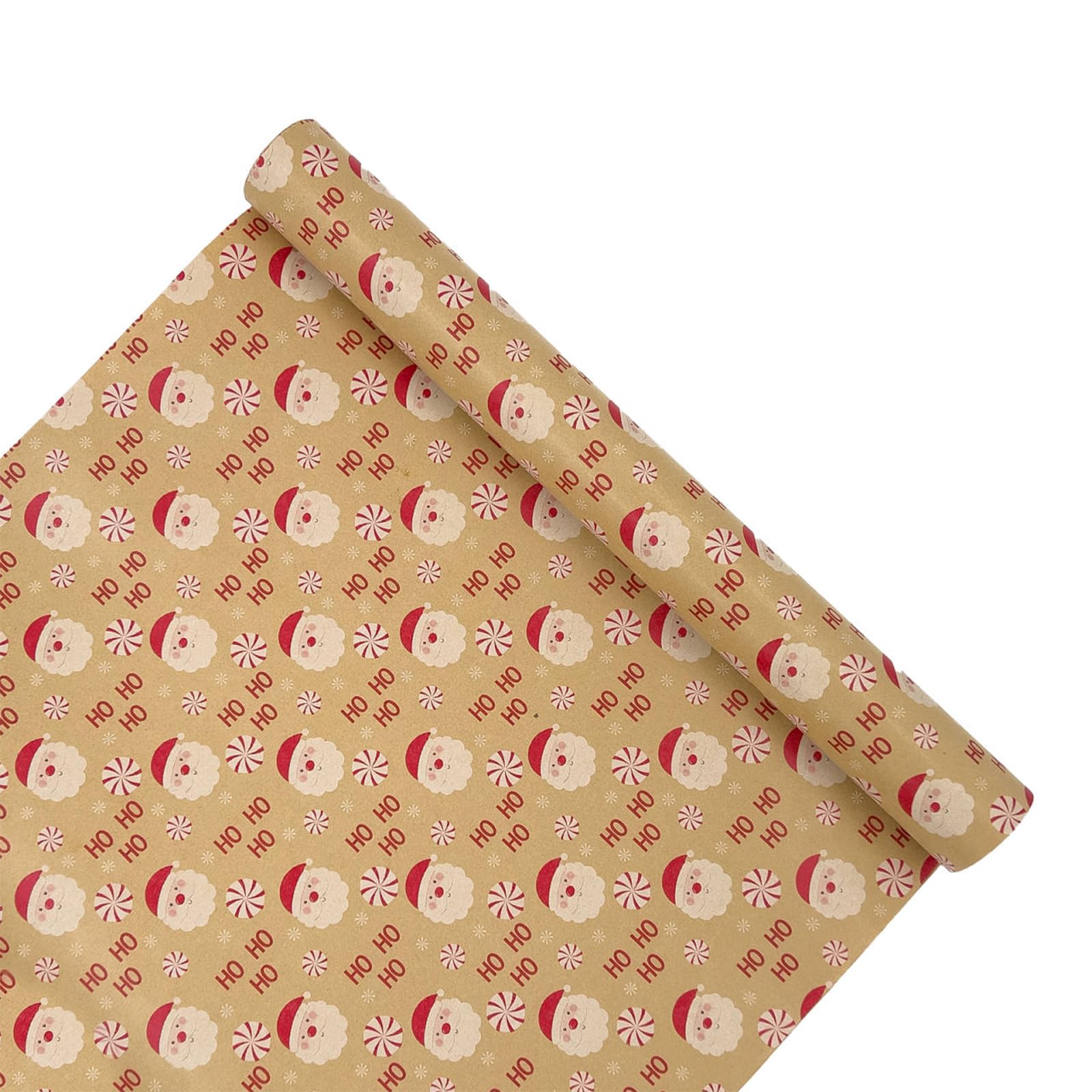 HBell Christmas Wrapping Paper Roll,43cm x 15m Kraft Christmas Wrapping Paper,Santa Claus Wrapping Paper,Perfect for Xmas Gift Wrapping,New Year,Festival,Party Decorations (Santa Claus)