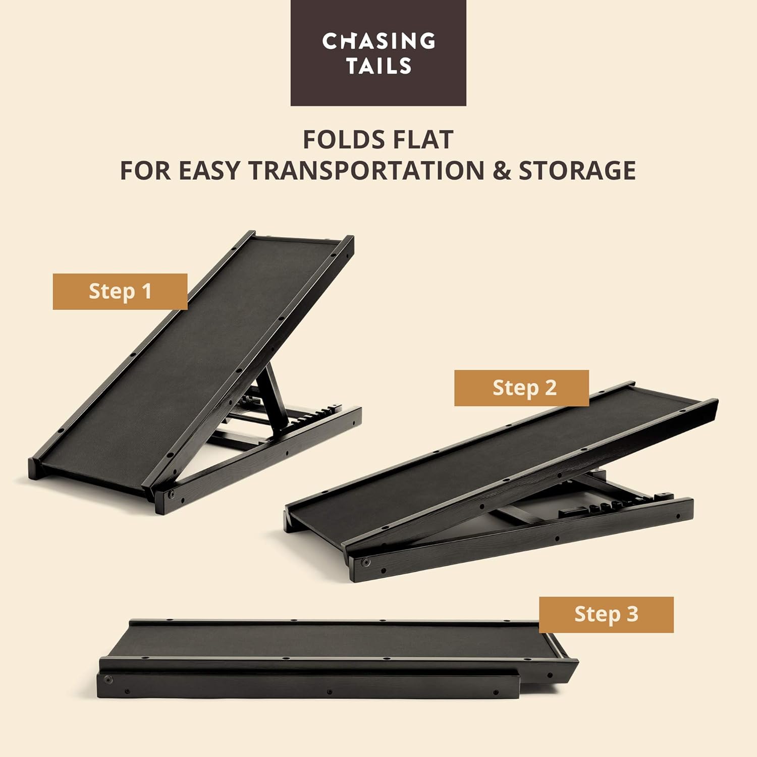 Chasing Tails Dog Ramp for Bed - Pet Ramp for Small/Large Dogs, Paw Ramp for Dogs and Cats, Adjustable Height from 10 to 20 Inches - Sturdy, with Side Rails for Additional Safety : Pet Supplies