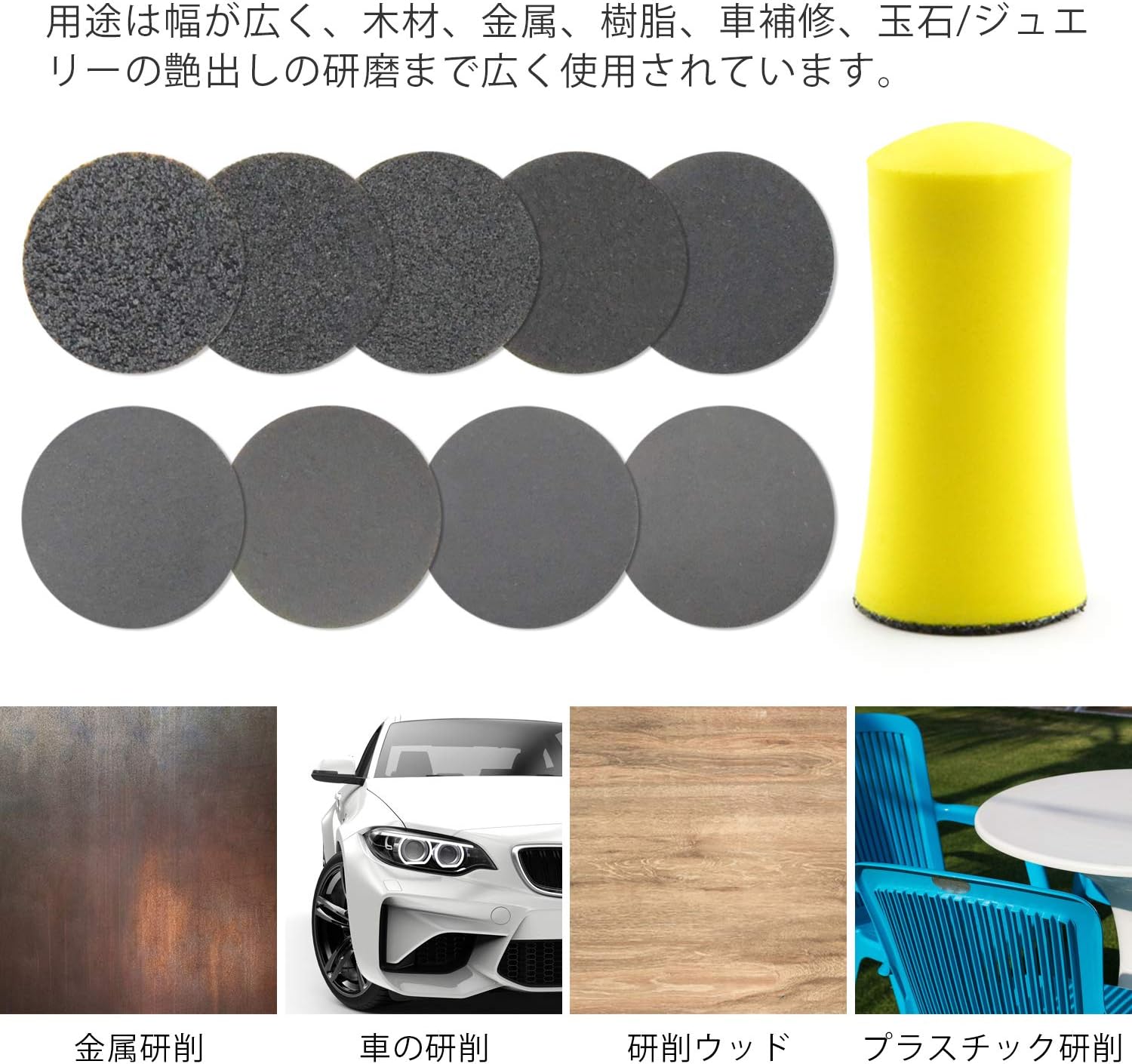 Amazon 90枚25mmサンドペーパー セット 耐水ペーパー 丸い 小さい 紙やすり 磨く 研磨 手動粉砕カラム付き 60 1000 9種類 コーナー清掃 金属 鏡面磨き 木工 生地などの研磨用 光沢仕上げ 60 100 150 240 3 400 600 800 1000各10枚 耐水ヤスリ