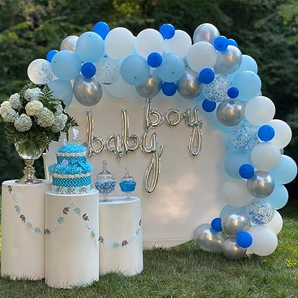 royal blue and silver baby shower
