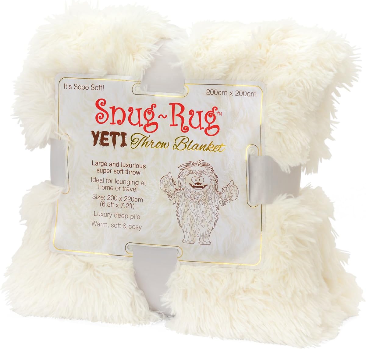 Snug Rug Yeti Luxury Deep Pile Faux Fur Throw Blanket Fluffy Soft Cosy Warm Blanket for Bed Sofa and Couch Chair