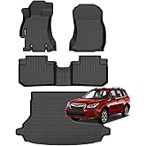 Jenofa-Car Floor Mats for Subaru Forester 2014-2018 All Weather Floor Mats Cargo Liner Waterproof Durable Floor Liners Custom for Forester Accessories Black