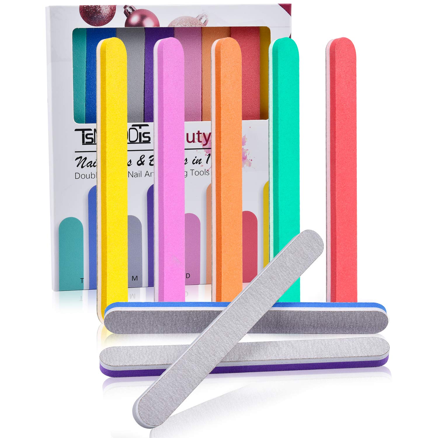 Nail Files and Buffers, TsMADDTs Professional Manicure Tools Kit 8pcs Nail File Set, Sanding Buffer and 100 Grit File Double Surfaces 2 in 1 Nail Tools : Beauty