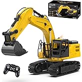 NOKA Remote Control Excavator Toys for Boys, [2025 Upgraded] 1:18 Scale RC Excavator with Metal Shovel, 11-Channel Constructi