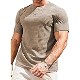 JMIERR Mens T-Shirt Casual Stretch Solid Crewneck Short Sleeve Tees Textured Shirts