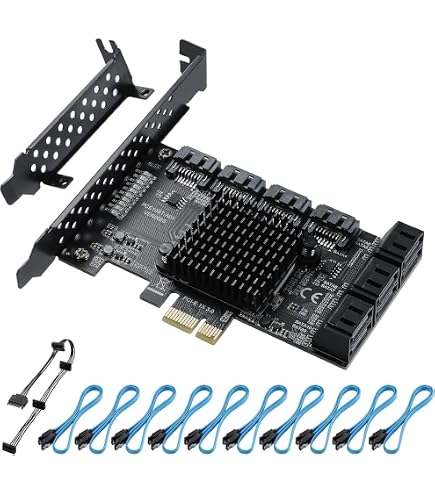 PCIe SATAカード 24ポート 6Gbps SATA PCIeカード 新品 Amazon.com: MZHOU PCIe SATA Card 18 Port 4X 6Gbps PCIe Card with