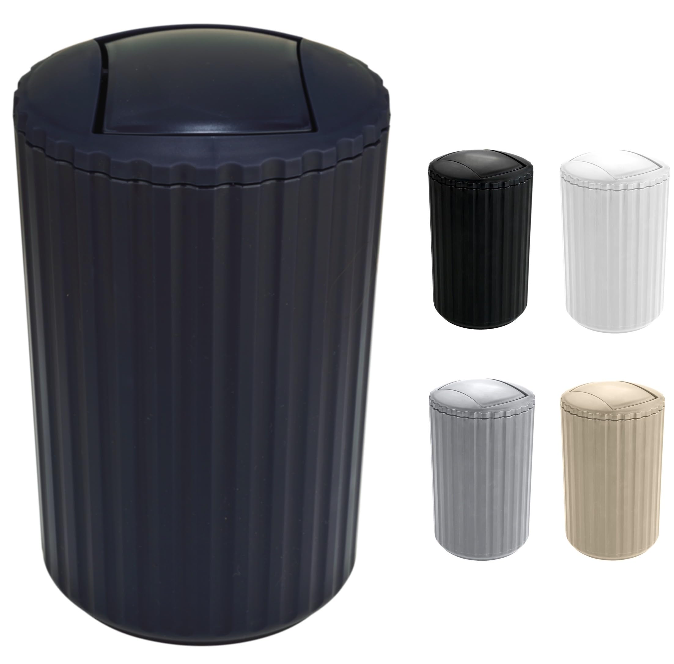 WK Alstar 3Ltr Compact Bathroom Bin/Small Swing Bin (Dark Blue)