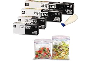 24/7 Bags- Variety Zip Storage Bags, 275 Count, 4 Sizes Including 2 Gallons, Easy Grip Open Tabs, Write-On Space, BPA-Free & 
