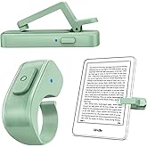 [Case-Friendly] Remote Control Page Turner Ring for Kindle Paperwhite Oasis Scribe Kobo eReaders, Camera Camcorder Remote Controls, Page Turner Clicker for iPhone ipad Tablets with Storage Bag Green