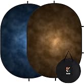 Kate Collapsible Backdrop for Photography Dark Blue&amp;Brown Pop Up Photo Backdrops Portable Background for Portrait, Live Streaming, 5x6.5ft