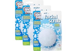 HartFelt Facial Scrub Round Exfoliating Skin Care Sponge Pad, Made in USA, Home Facial, Use with Favorite Cream, 3 Count