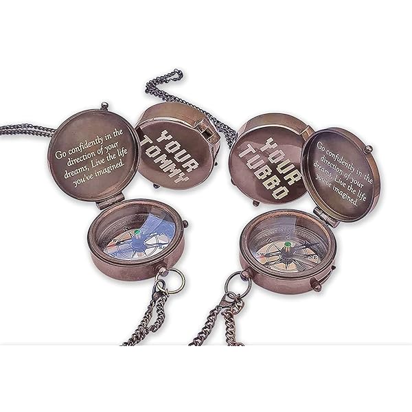 Amazon Com Portho Dream Smp Your Tommy Your Tubbo Compass 2 Pcs Minecraft Mcyt Gift Compasses Engraved With Your Tubbo Your Tommy And Inspirational Go Confidently Quote Sports Outdoors