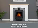 Adam Huxley Fireplace Suite White Grey Oak Black Aviemore Electric Stove 39 Inch view 5