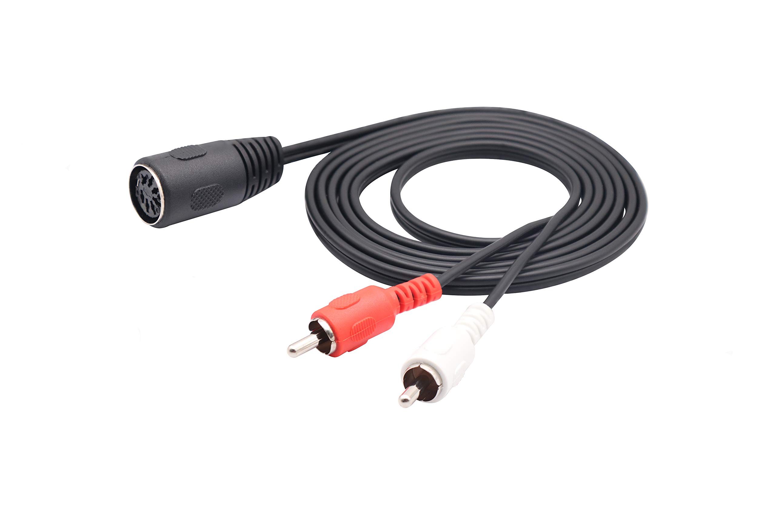 zdyCGTime RCA to Din Extension Cable, 1.5M, Audio Cable, Compatible with Quad, Bang & Olufsen, Naim, European type stereo equipment with Din 7 Connection