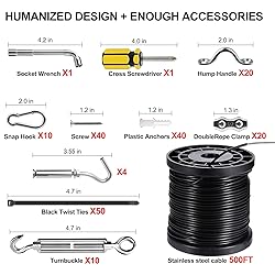 BLIKA String Light Hanging Kits, 500FT Coated