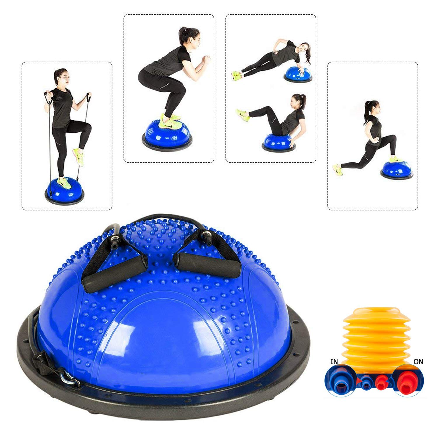bosu balance trainer with resistance bands