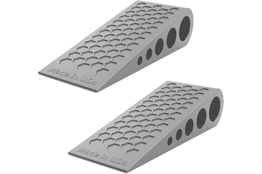 Door Stoppers for Bottom of Door Premium Floor Rubber Door Stop Wedge Made in USA Heavy Duty Honeycomb Design for Carpet, Tile, Ideal for Home, School, Commercial, Gray 2-Pack