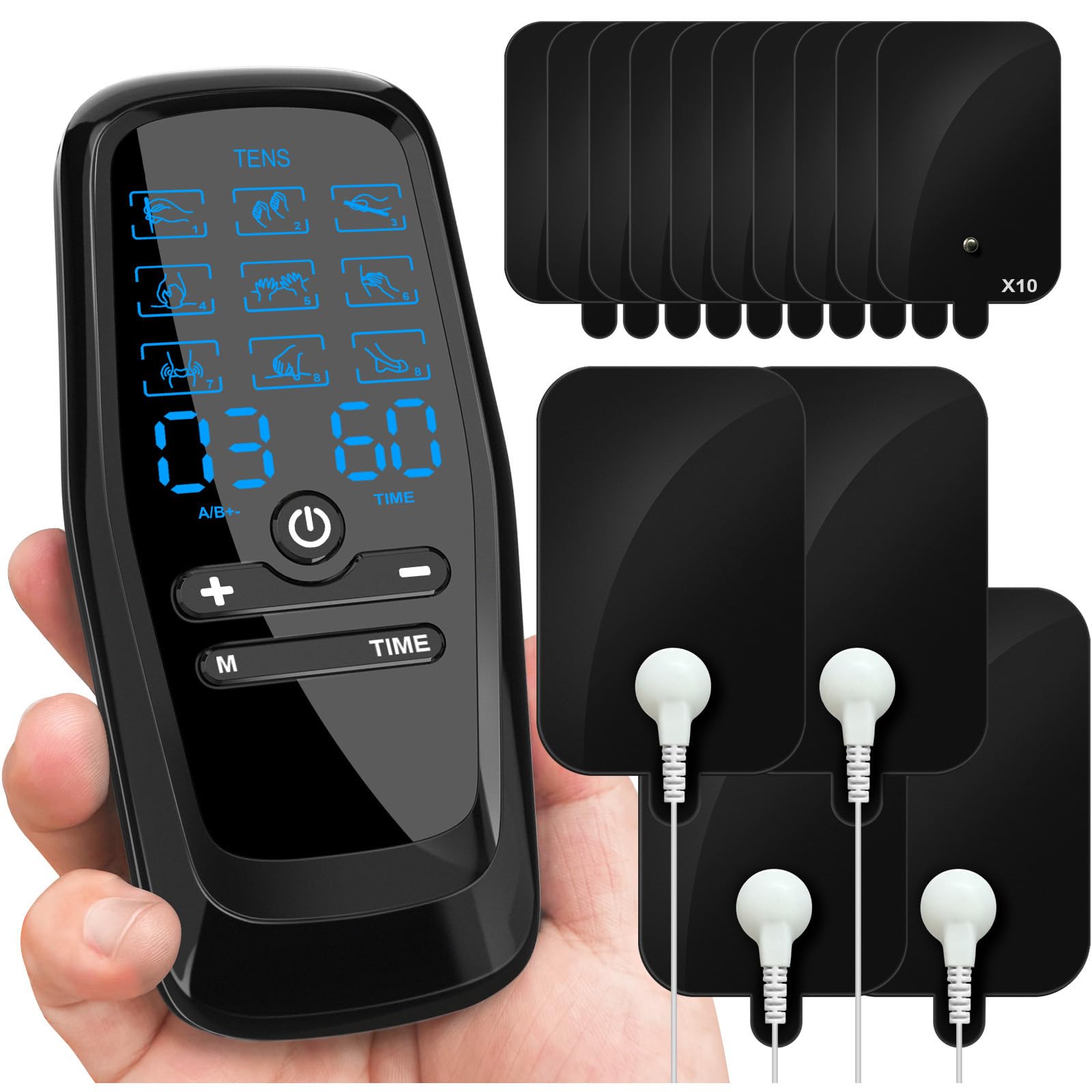 Photo 1 of ***MISSING TENS UNIT CONNECTIONS*** Dual Channel TENS Unit for Pain Relief Rechargeable Electronic Pluse Muscle Stimulator Massager Low-Frequency Multi-Function Physiotherapy Instrument with 10pcs Electrode Pads