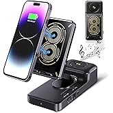 Gifts for Men Women, Bluetooth Speaker with Wireless Charging Phone Stand, HD Surround Sound Speaker, Cool Gadget Gifts for M
