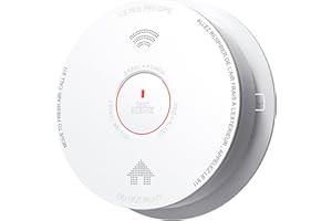 Jemay Smoke Alarm Detector, 10-Year Battery Fire Alarms Photoelectric Smoke Detectors with Voice Alert & Failure Warning, Easy Install Fire Detector for House, UL217-9th,1 Packs