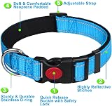 ATETEO Dog Collar Reflective Adjustable Neoprene Padding Nylon Strap M-L view 2