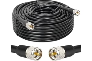 MOOKEERF CB Coax Cable - RG213 UHF Male to Male 100FT Low Loss RG-213 UHF Cable for Ham Radio/VHF Radio/SWR Meter/Antenna Analyzer