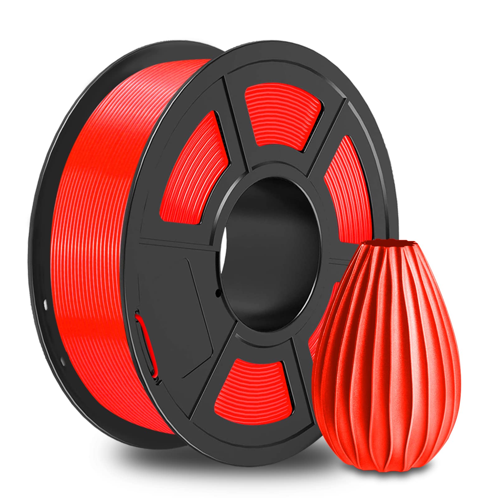 SUNLU PETG 3D Printer Filament, Strong PETG 3D Printer Filament 1.75mm, Neatly Wound 3D Printing Filament Suit for Most FDM 3D Printers, Dimensional Accuracy ±0.02mm, 1KG Spool(2.2LB), Red