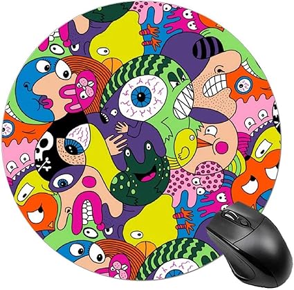 Amazon マウスパッド モンスター 面白い 個性的 cm 丸型 パソコン デスクマット 柔軟 かわいい ゴム製裏面 ゲーミングマウスパッド Pc ノートパソコン オフィス用 円形 耐久性が良い sw パソコン 周辺機器 通販