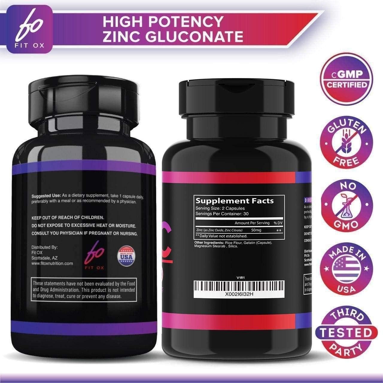 Pure Zinc Supplement Vitamin Pills Capsules 50mg Oxide for Adults Kids - Alternative to Lozenge, Liquid, Gummies, Chewable Tablets - Formulated for Immunity, Zinc Citrate Supplements (2 Month Supply): Health & Personal Care