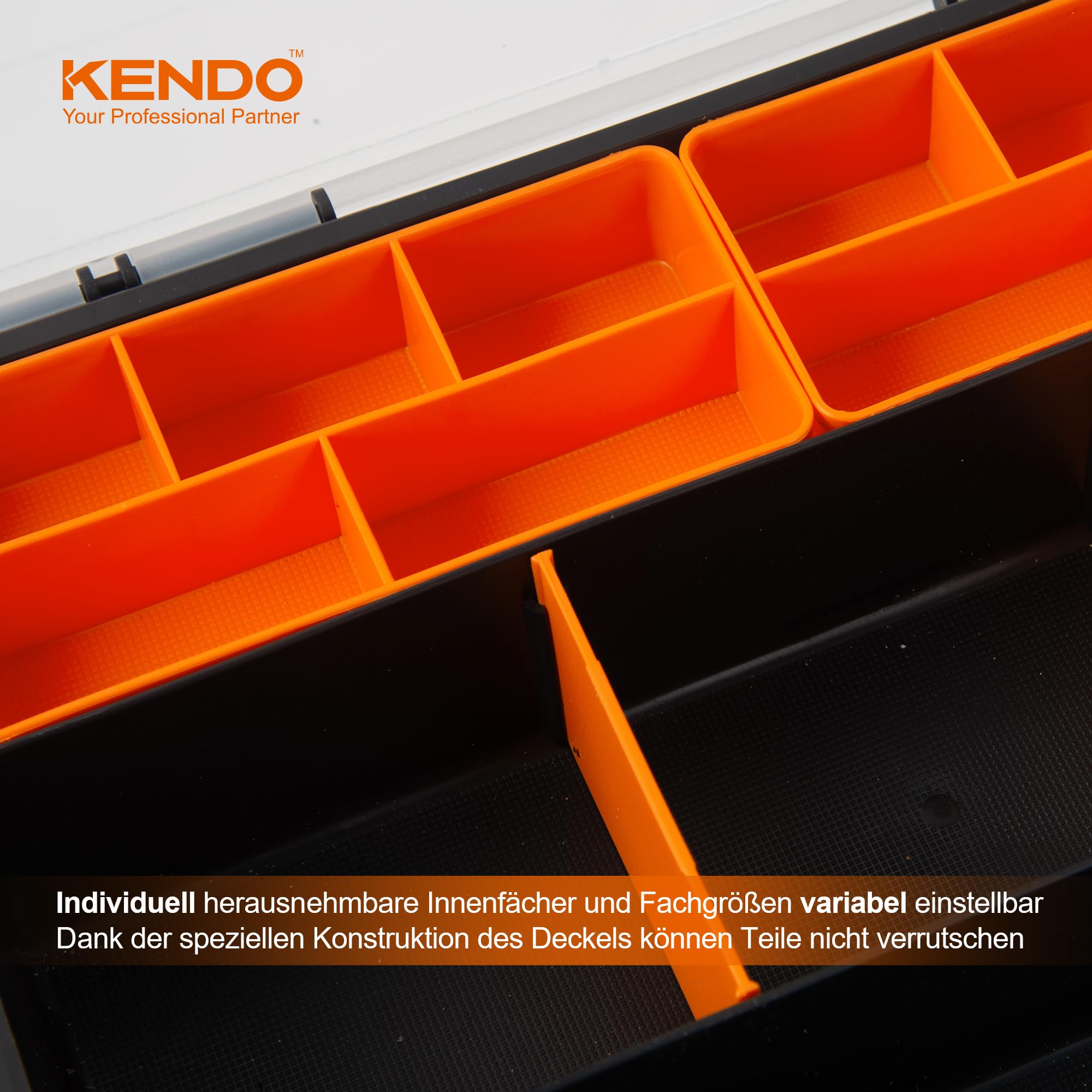 KENDO Sortierboxen für Kleinteile Set - 3-tlg. 32 Fächer - Sortimentskasten 6