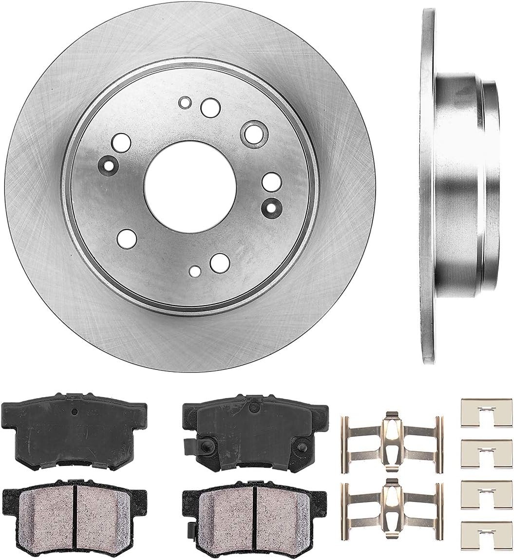 Callahan BRAKE PARTS Rear Brake Kit for 2002 2003 2004 Honda CR-V Disc Brake Rotors Ceramic Brakes Pads Replacement