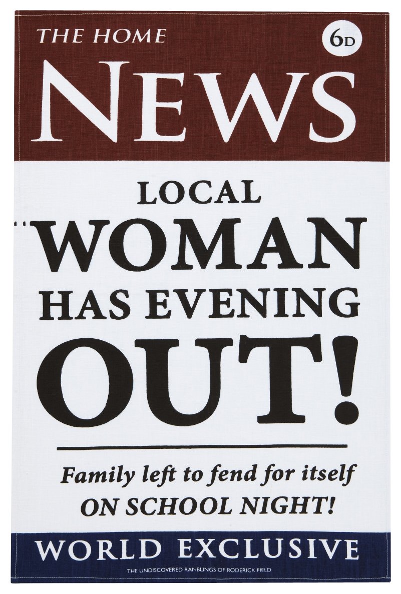 News Out Linen Tea Towel