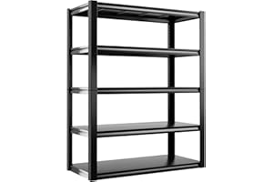 REIBII 2500LBS Garage Shelving 72" H Storage Shelves 39.8" W Metal Shelving Adjustable Garage Storage Shelves 5 Tier Heavy Duty Shelf for Basement Pantry Kitchen Warehouse Commercial