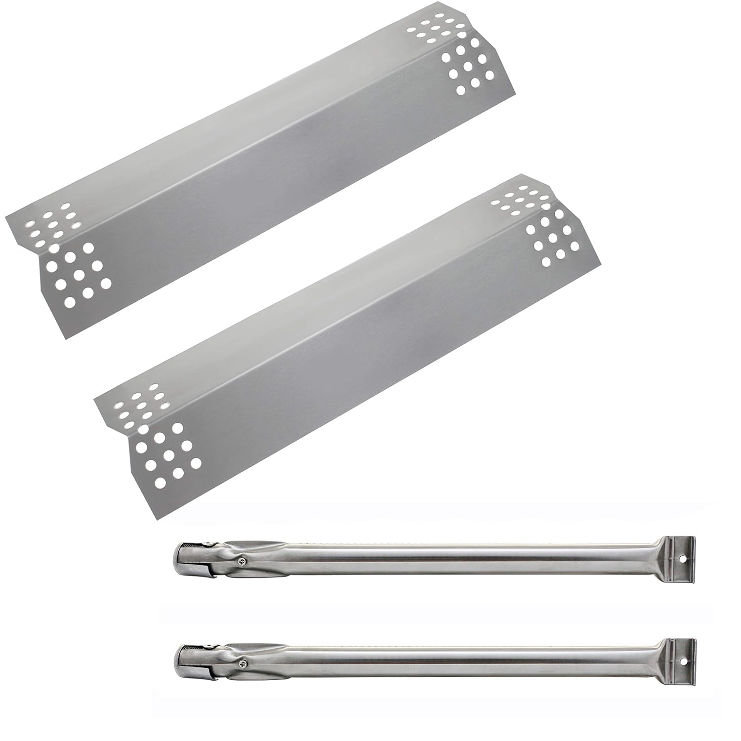 Hisencn Repair kit Stainless Steel Grill Burners Tube, Heat Plate Shield Deflector Replacement for Kitchen Aid 2 Burner 720-0819 Gas Grill Model