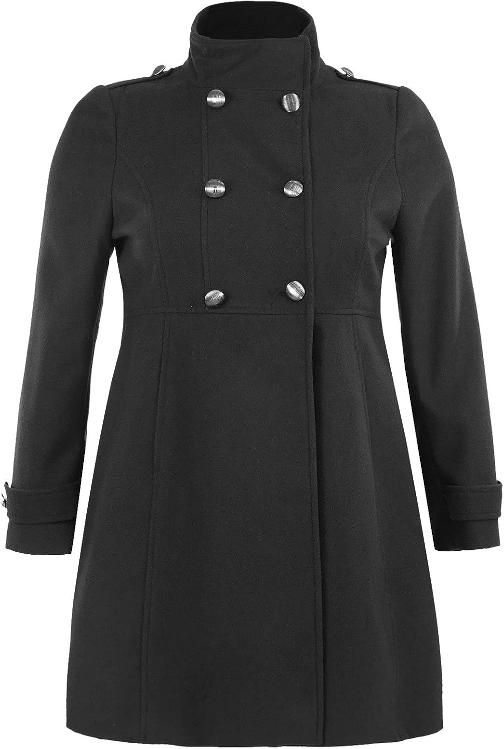 Yoursclothing Plus Size Womens Military Coat Size 24 Black Amazon.ca