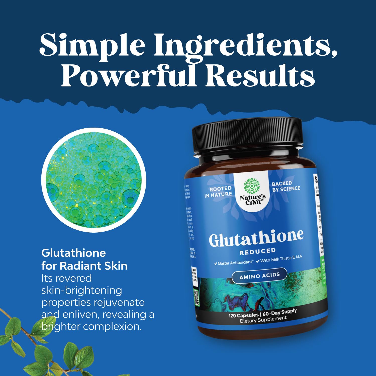 Mua Best Glutathione Supplement - Natural Skin Whitening Anti-Aging Benefits Reduced L-Glutathione Pills for Men & Women