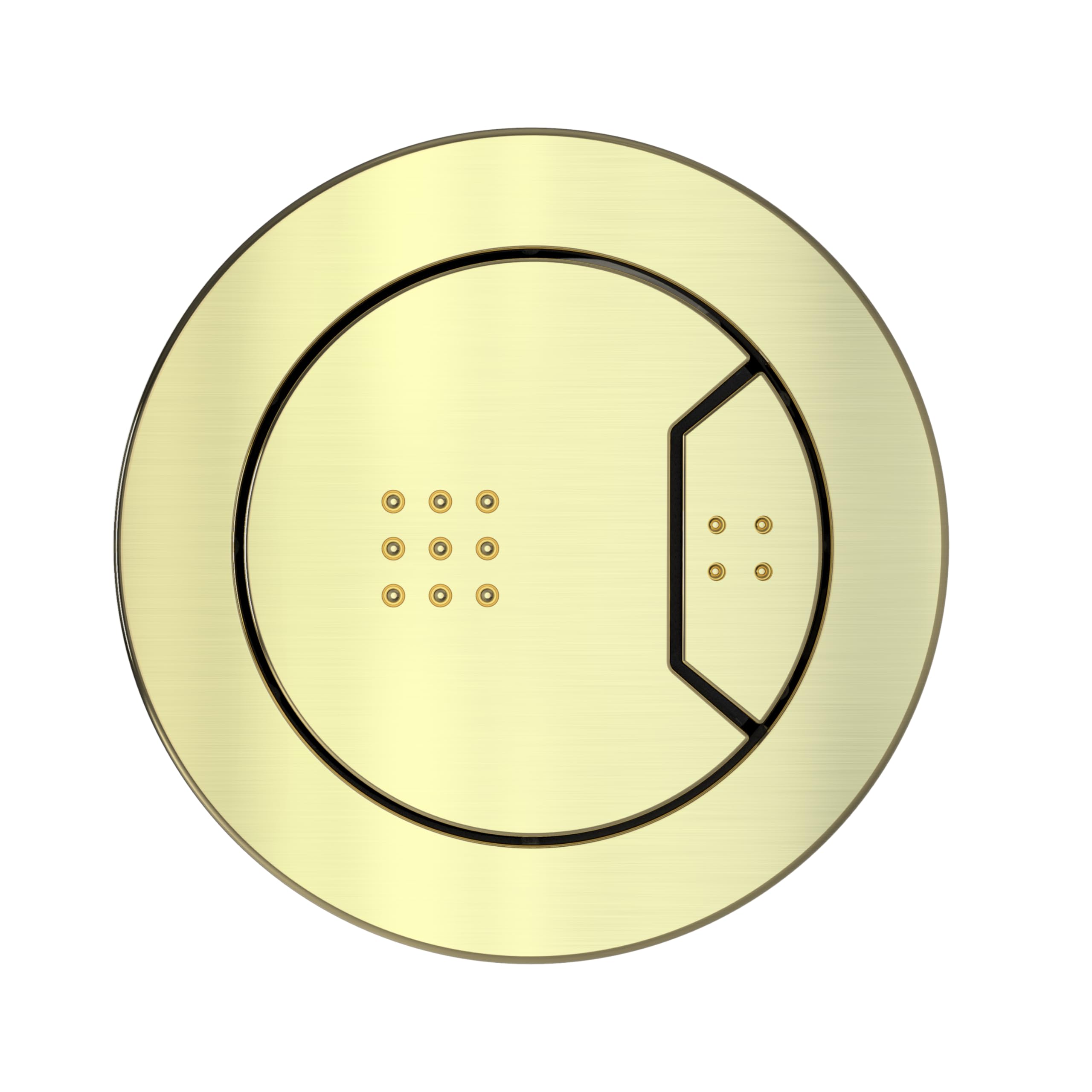 Excel Home Toilet Flush Button Replacement - Dual Button Toilet Flush Buttons - Pneumatic Technology - Fingerprint Resistant Compatible with Air Houses - Round 63mm (Brushed Brass)