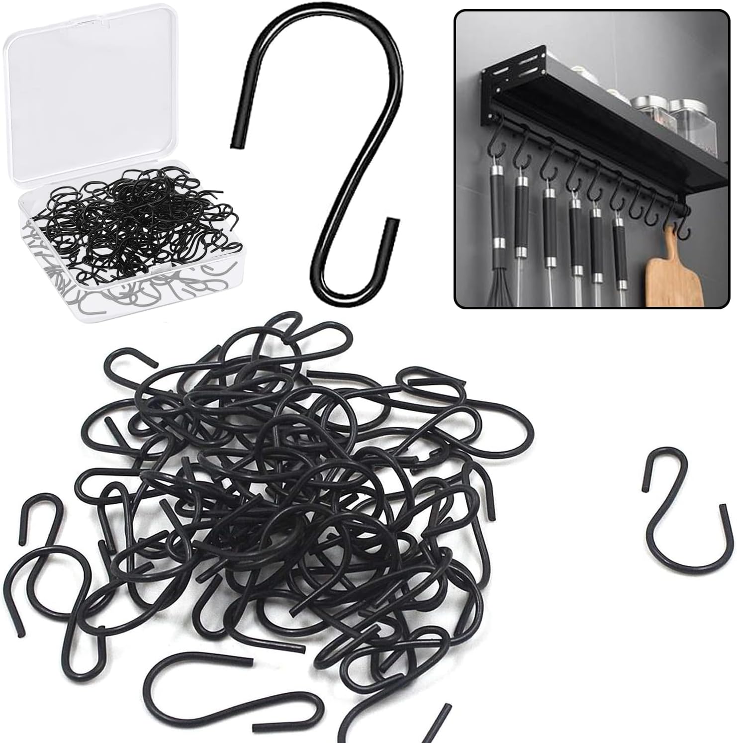 Ornament Hooks - LonlyEagle 120pcs Small S Shaped Hooks 1 Inch Hanging Plants Hooks Mini Iron Wire Hook Hanger Christmas Ornament Storage Hooks for Crafts Jewelry Hanging Pot Key Chain Tags