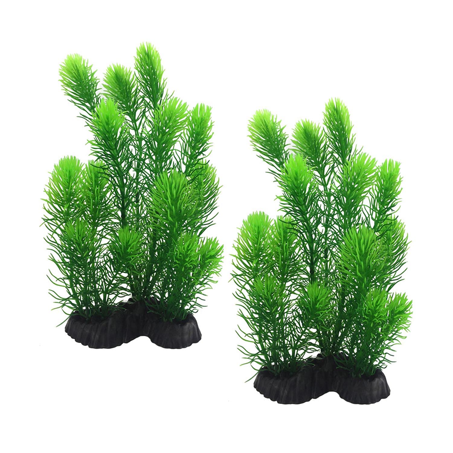 sinzau Aquarium Plant, Artificial Fish Tank Plants Decoration, 28cm, Green, 2 Pieces