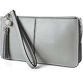 befen Genuine Leather Wristlet Clutch for Women Ultra-Slim Ladies Credit Card Holder Wallet Purses with RFID Protection
