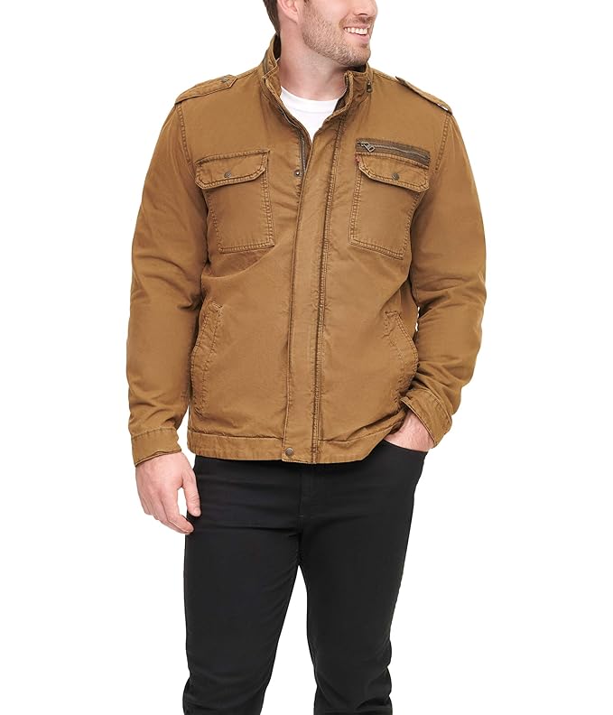 Buy Levi's Men's Washed Cotton Two Pocket Military Jacket at Amazon.in