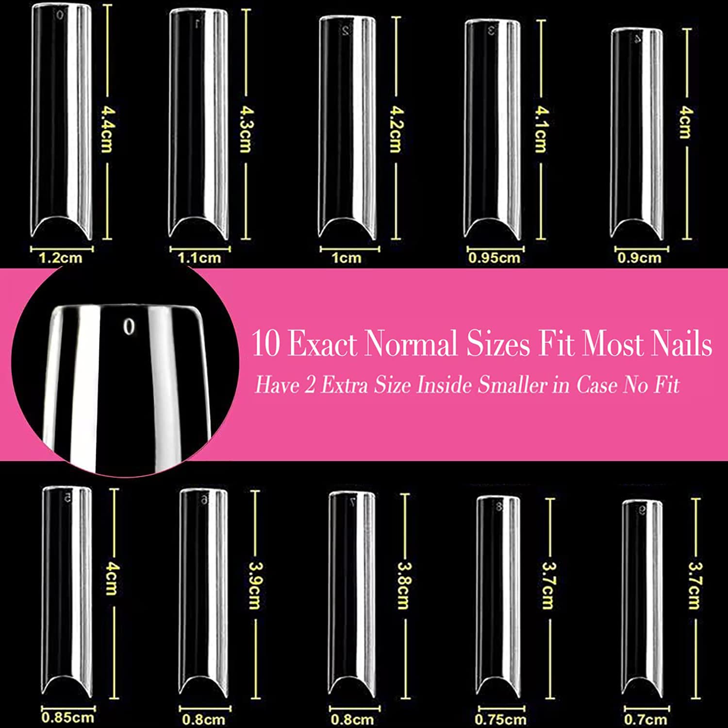 UNA GELLA Nail Tips Square XXL Tips 120 PCS No C Curve Gel Tips Extra Long Square Straight Nails Half Fake Nail Tips No Trace for Acrylic Nails Tips for Home DIY with Box - Image 7