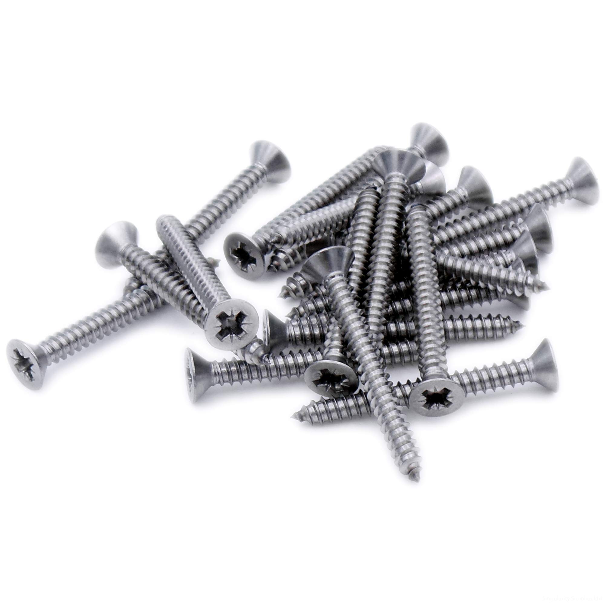 No.6 x 2.5 (3.5mm x 60mm) Pozi Countersunk Self-Tapping Screw - Stainless Steel (A2) (Pack of 20)